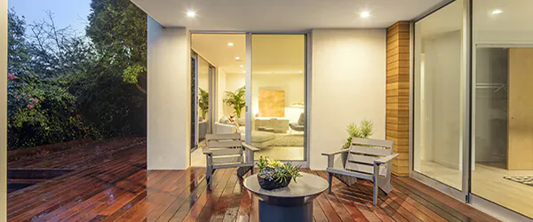 LED inbouwspots onder een overkapping